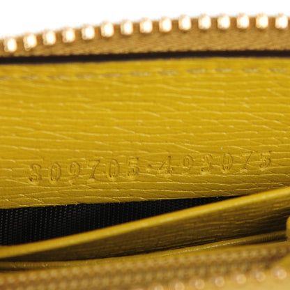 Gucci Calfskin Heartbeat Print Zip Around Wallet Yellow 7 of 7
