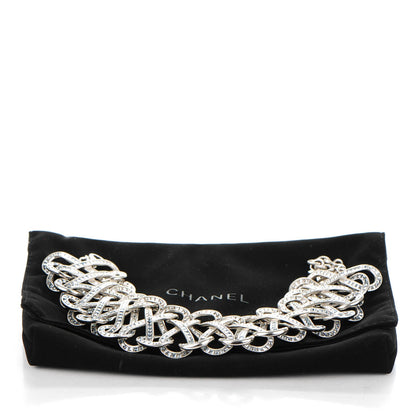 Chanel Ombre Crystal CC Infinity Chain Link Choker Necklace Blue Silver 5 of 6