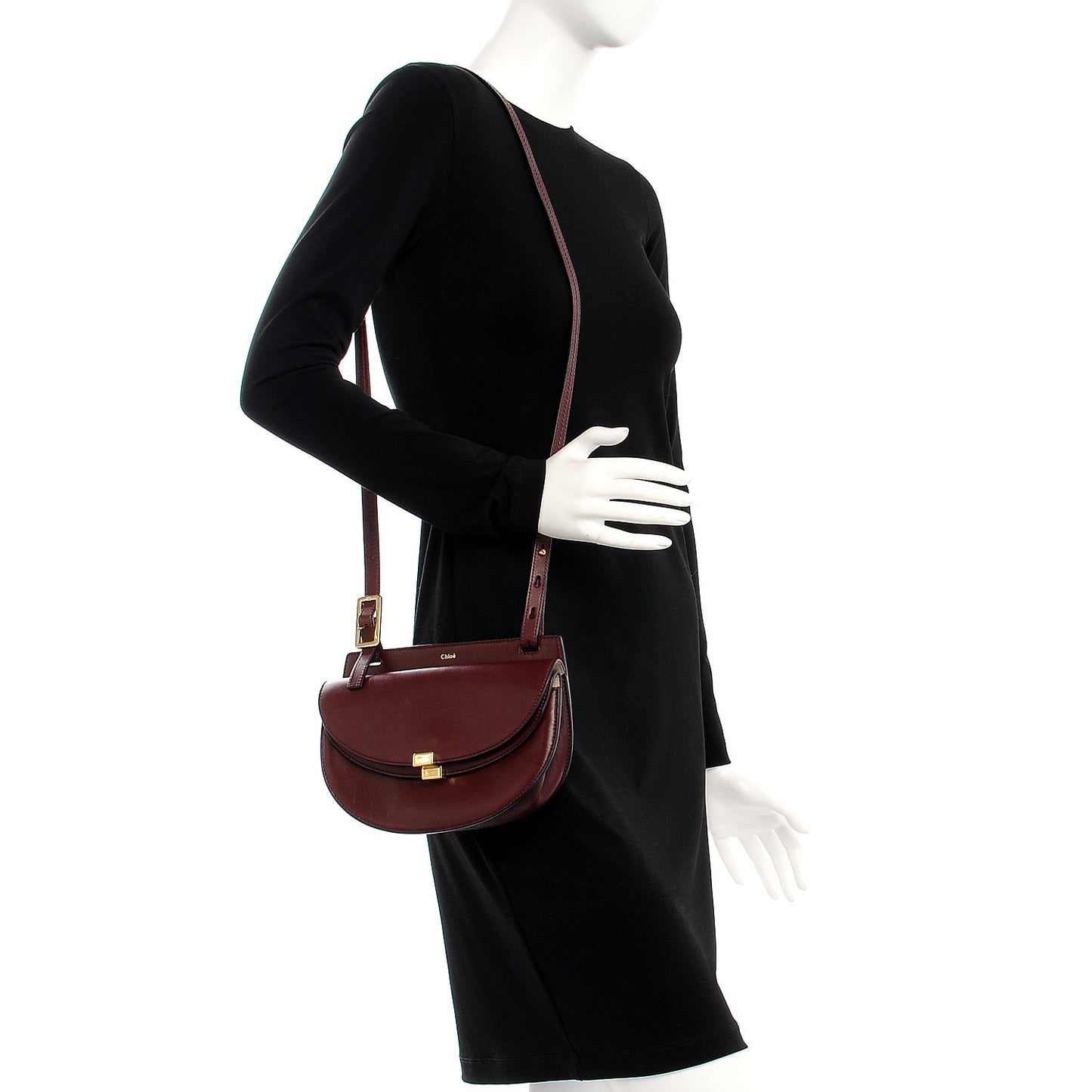 Calfskin Mini Georgia Crossbody Bag Bordeaux