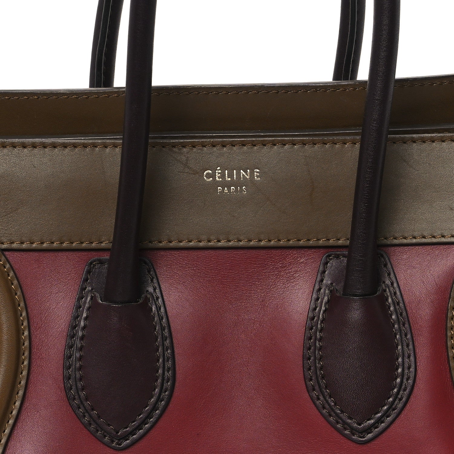Celine Satin Smooth Calfskin Micro Tri-Color Luggage Rust 7 of 11