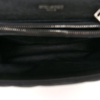 Saint Laurent Sheepskin Matelasse Chevron Monogram Medium College Bag Black 5 of 12