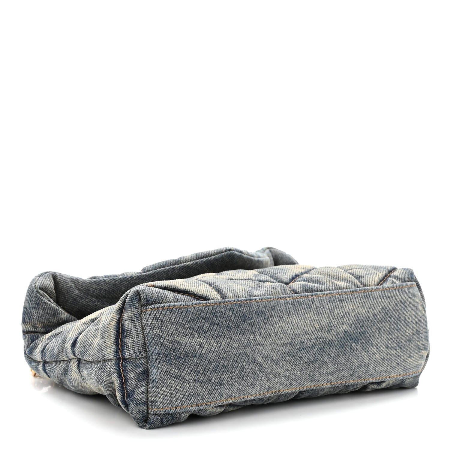 Saint Laurent Denim Quilted Toy Loulou Puffer Monogram Chain Satchel Blue Cinnamon 5 of 9