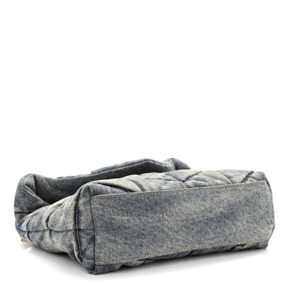 Saint Laurent Denim Quilted Toy Loulou Puffer Monogram Chain Satchel Blue Cinnamon 5 of 9