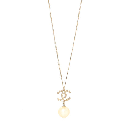 Chanel Pearl CC Drop Necklace Gold 1 of 5