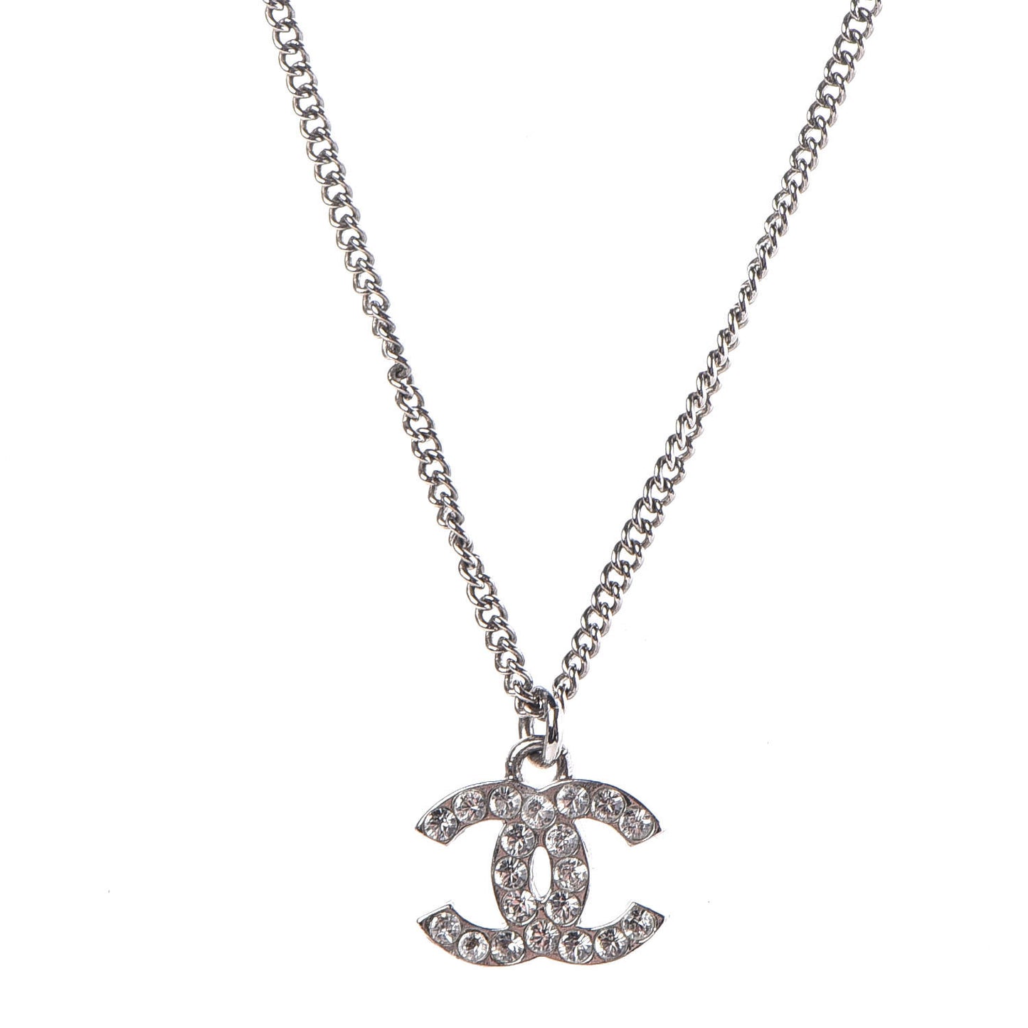 Crystal Timeless CC Necklace Silver