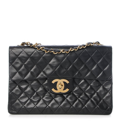 Chanel Lambskin Quilted XL Jumbo Single Flap Black 1 of 9
