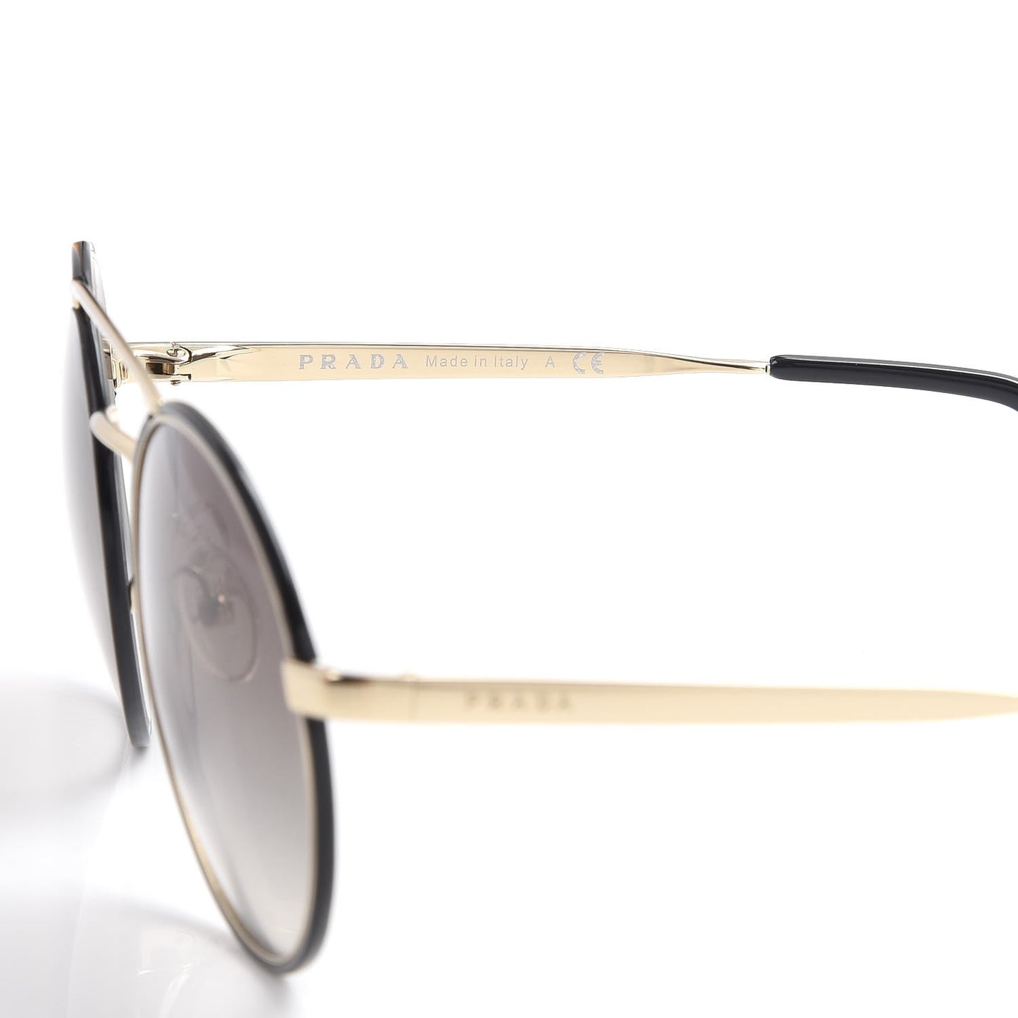 Round Sunglasses SPR 51S Black Gold