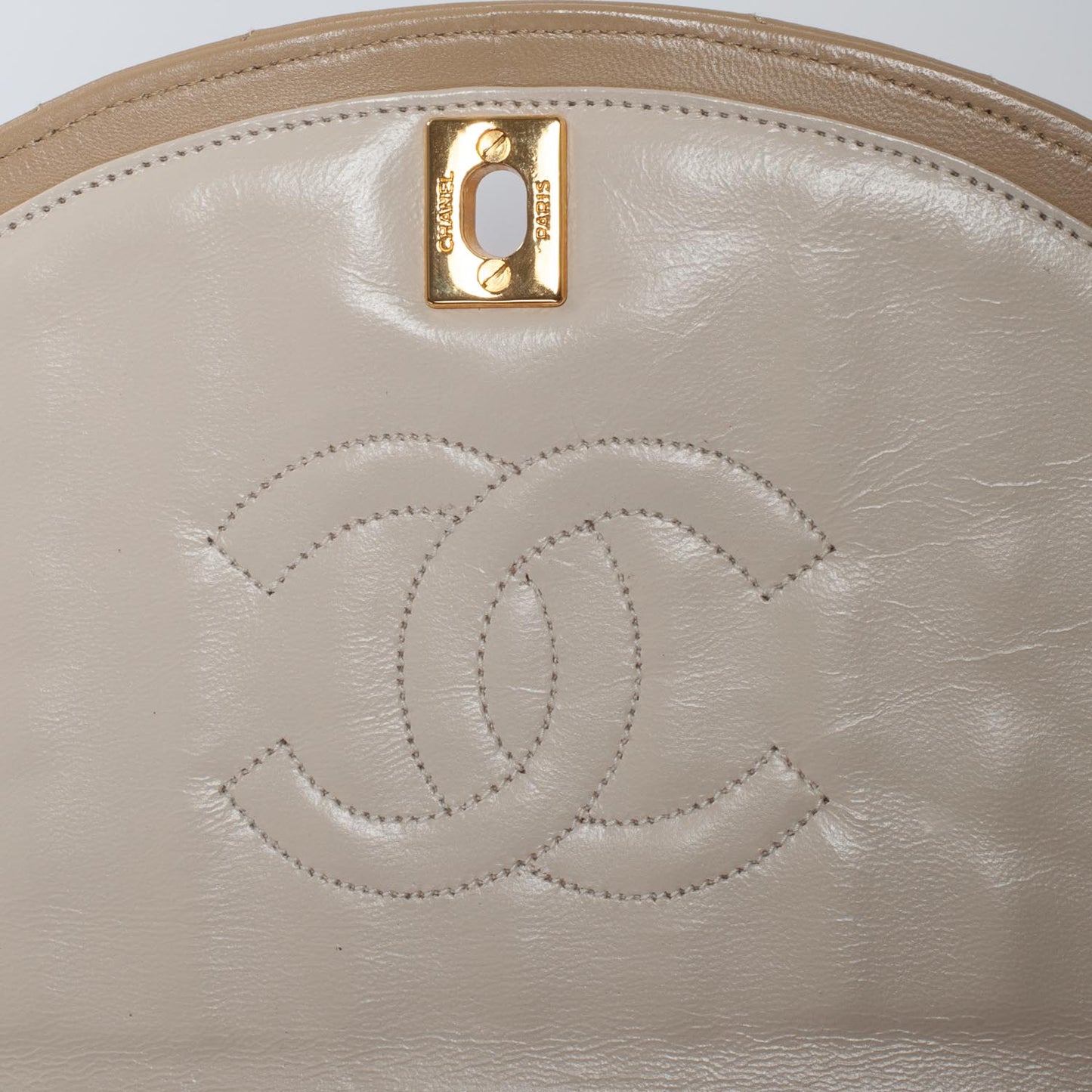 Lambskin Flap Bag Beige