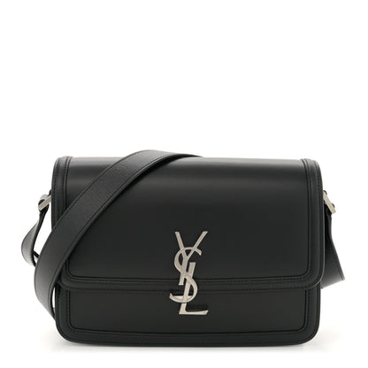 Saint Laurent Box Calfskin Monogram Medium Solferino Satchel Black 1 of 12