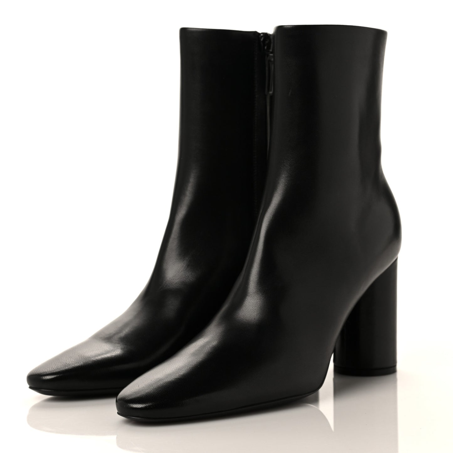 Shiny Sheepskin 20mm Oval Booties 35 Black