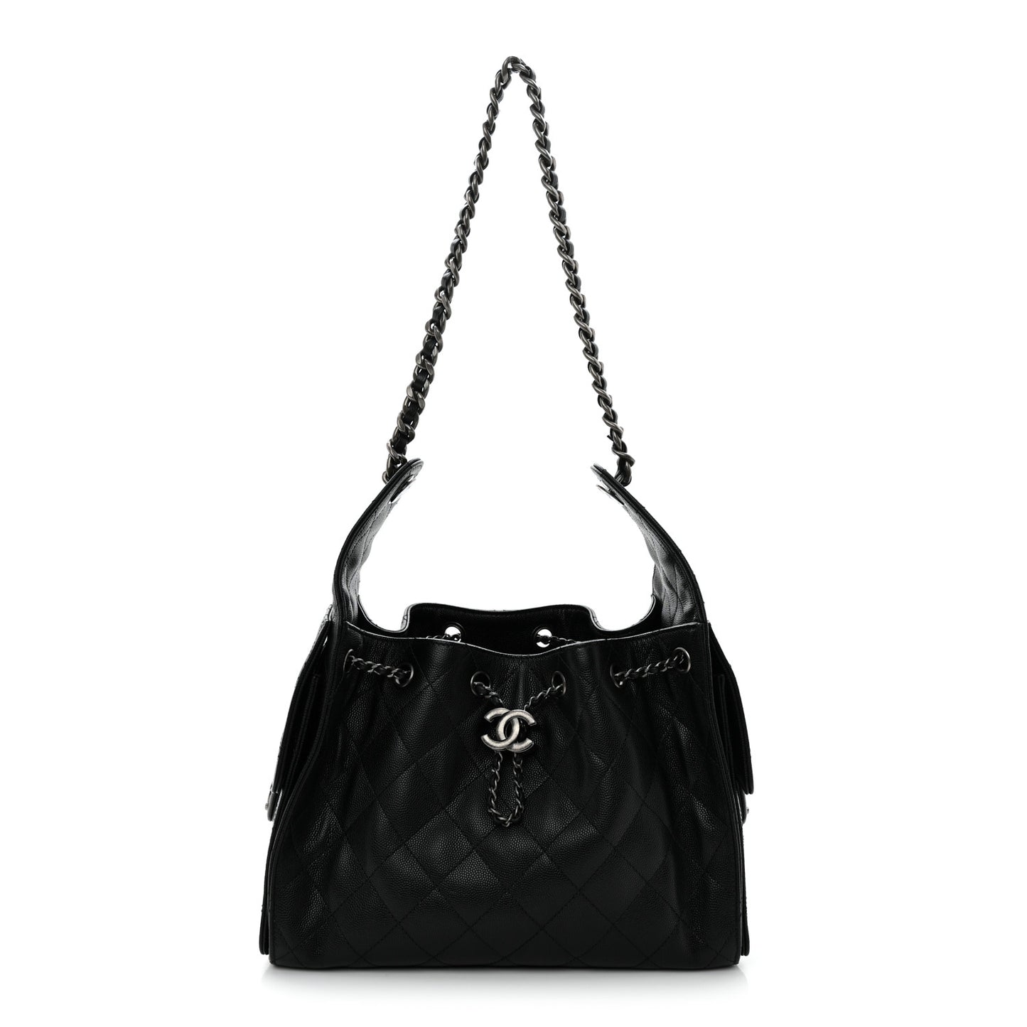 Caviar Quilted Small Chanel 25 Handbag Black
