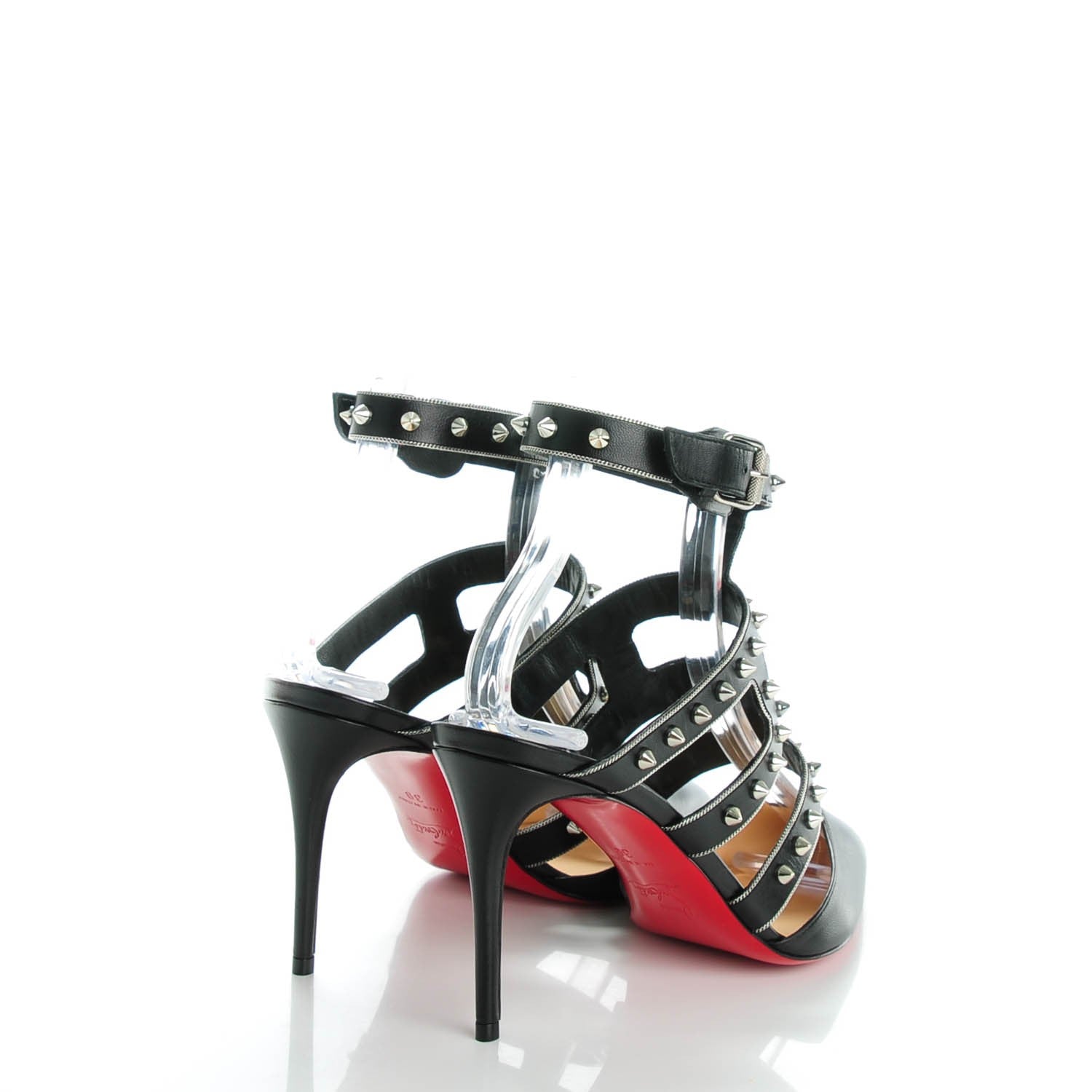 Christian Louboutin Kid Tchicaboum 85 Pumps 39 Black Silver 4 of 8