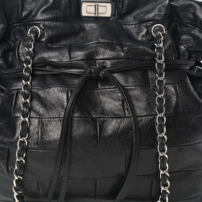 Chanel Lambskin Igloo Drawstring Tote Black 8 of 10