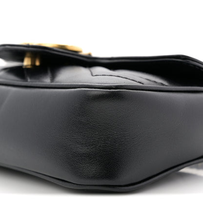 Gucci Calfskin Matelasse Super Mini GG Marmont Shoulder Bag Black 10 of 11