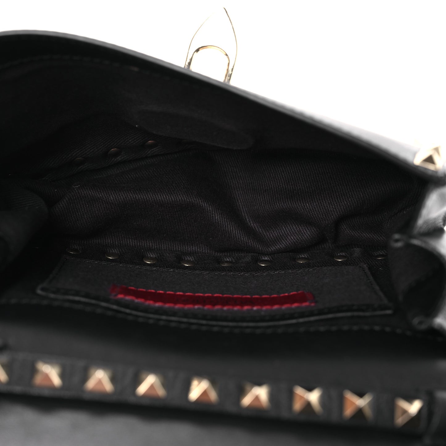 Vitello Mini Rockstud Flap Saddle Crossbody Bag Black