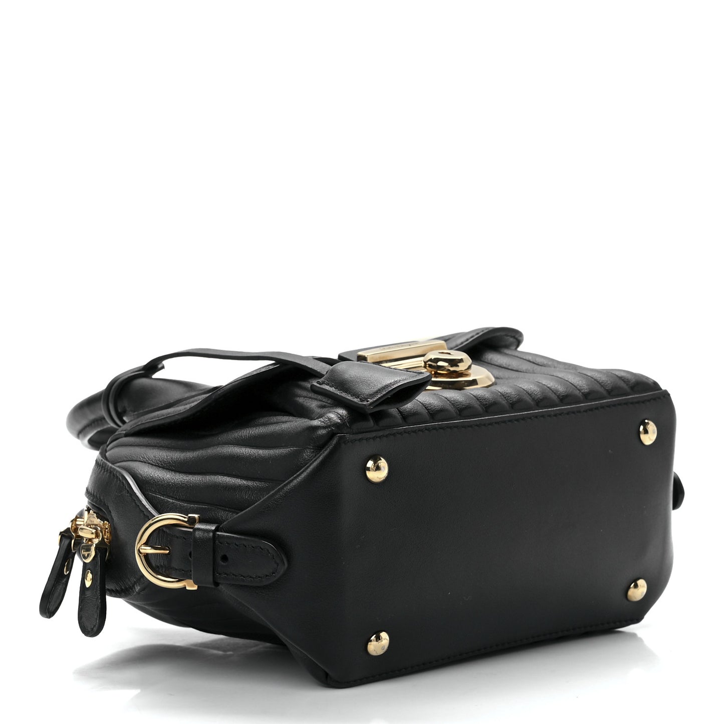 Calfskin Quilted Fiamma Bag Black