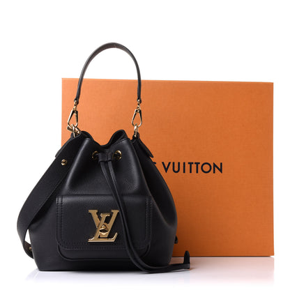 Louis Vuitton Calfskin Lockme Bucket MM Black 9 of 9