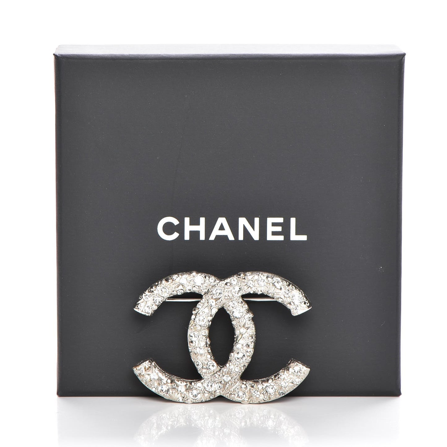 Crystal Large CC Brooch Silver