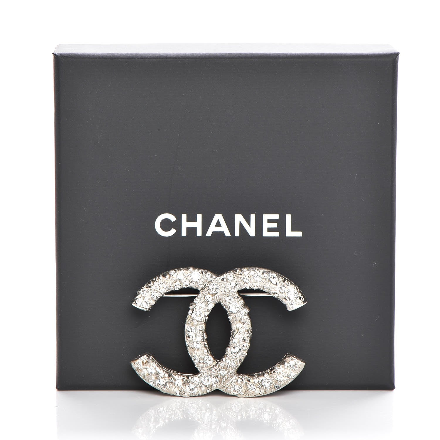 Chanel Crystal Large CC Brooch Silver 5 of 5