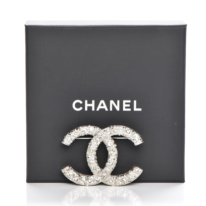 Chanel Crystal Large CC Brooch Silver 5 of 5