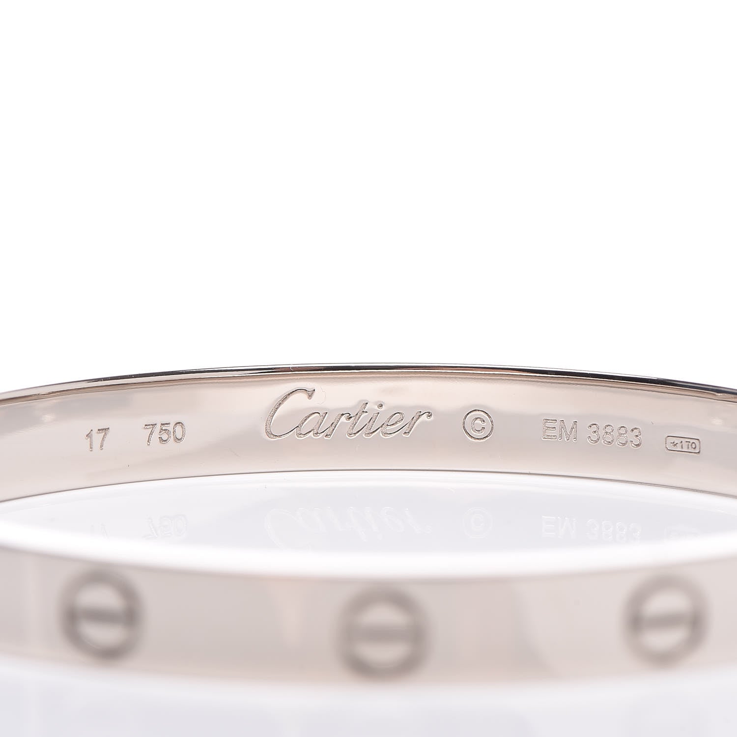 Cartier 18K White Gold LOVE Bracelet 17 5 of 7