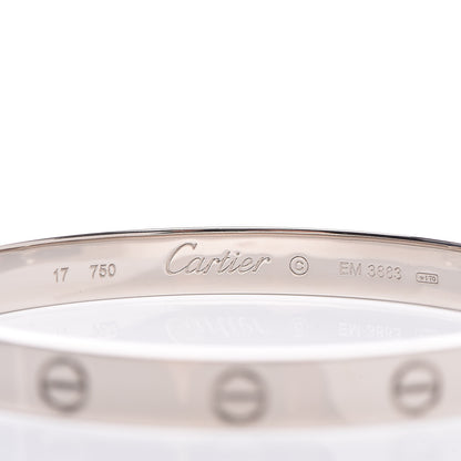 Cartier 18K White Gold LOVE Bracelet 17 5 of 7