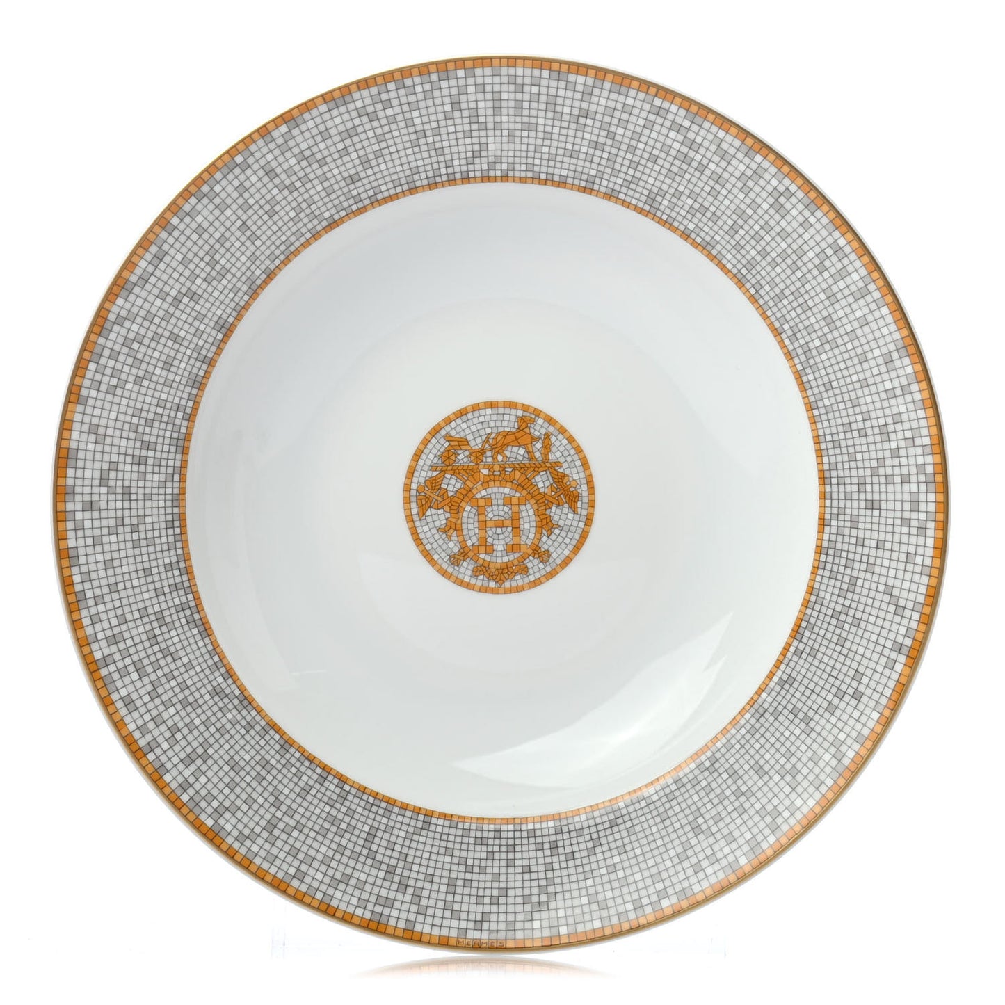 Porcelain Mosaique Au 24 Round Deep Platter Gold