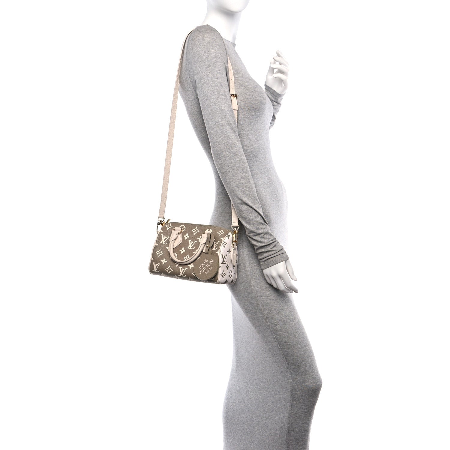 Louis Vuitton Empreinte Monogram Spring in the City Speedy Bandouliere 20 Kaki Beige Cream 2 of 8