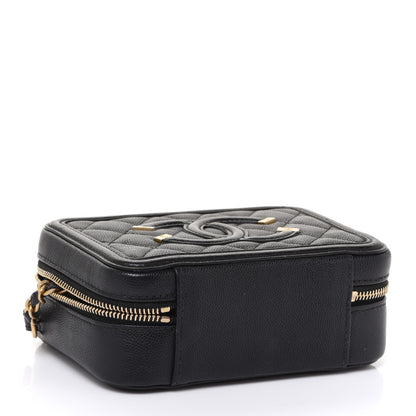 Chanel Caviar Quilted CC Filigree Vanity Clutch With Chain Black 4 of 11