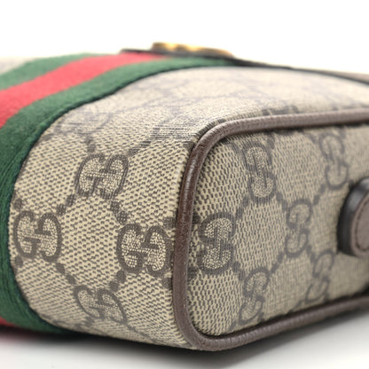 Gucci GG Supreme Monogram Web Mini Ophidia Messenger Brown 9 of 9