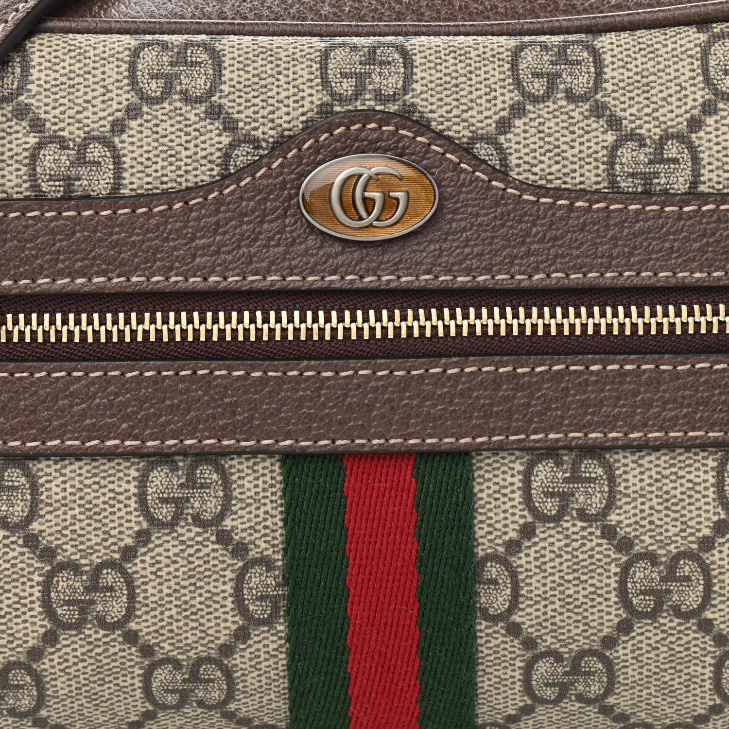 Gucci GG Supreme Monogram Web Mini Ophidia Shoulder Bag Brown 8 of 11