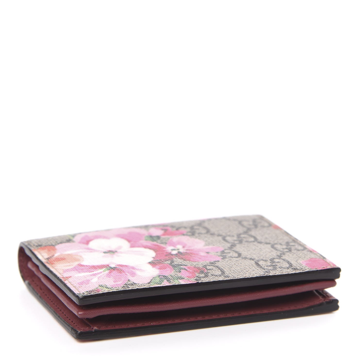 Gucci GG Supreme Monogram Blooms Card Case Beige Multicolor Dry Rose 4 of 8