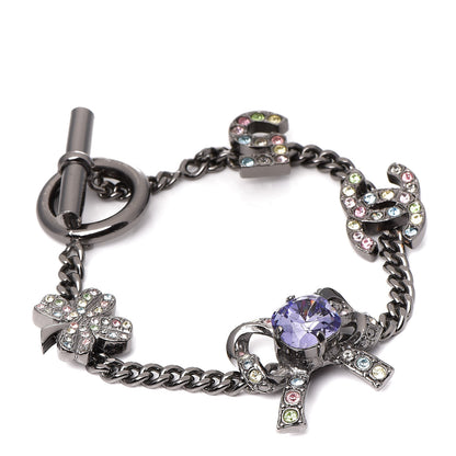 Chanel Ruthenium Crystal CC Charm Bracelet Multicolor 1 of 4