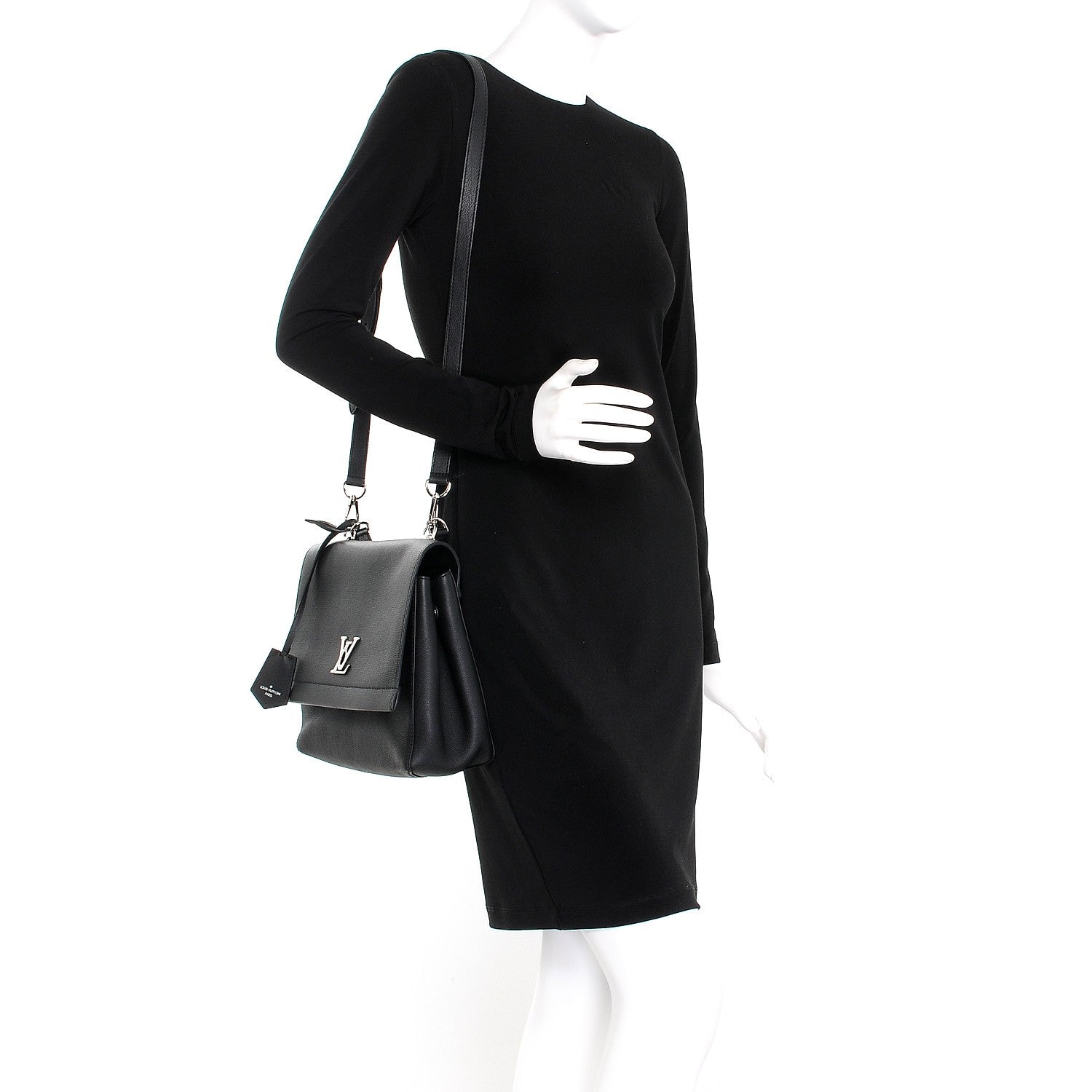 Louis Vuitton Soft Calfskin Lockme II Top Handle Black 3 of 7