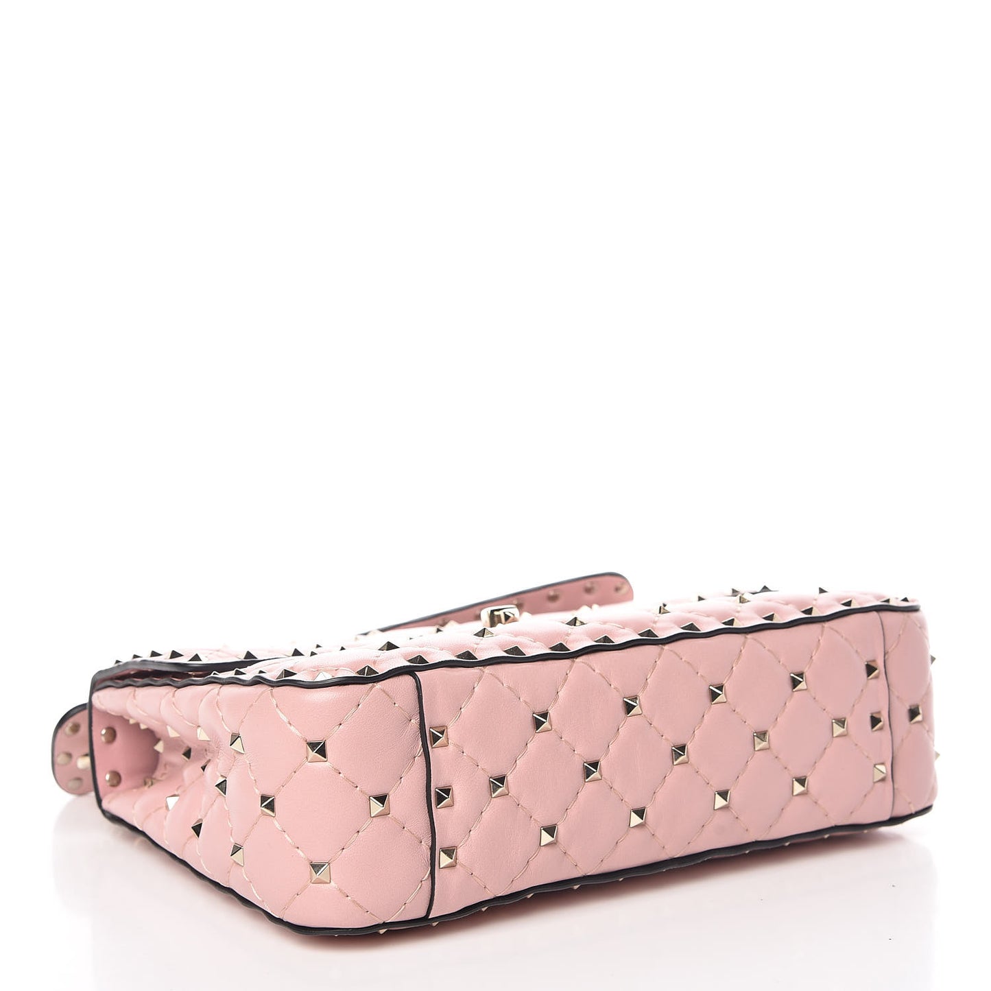 Lambskin Medium Rockstud Spike Shoulder Bag Pink