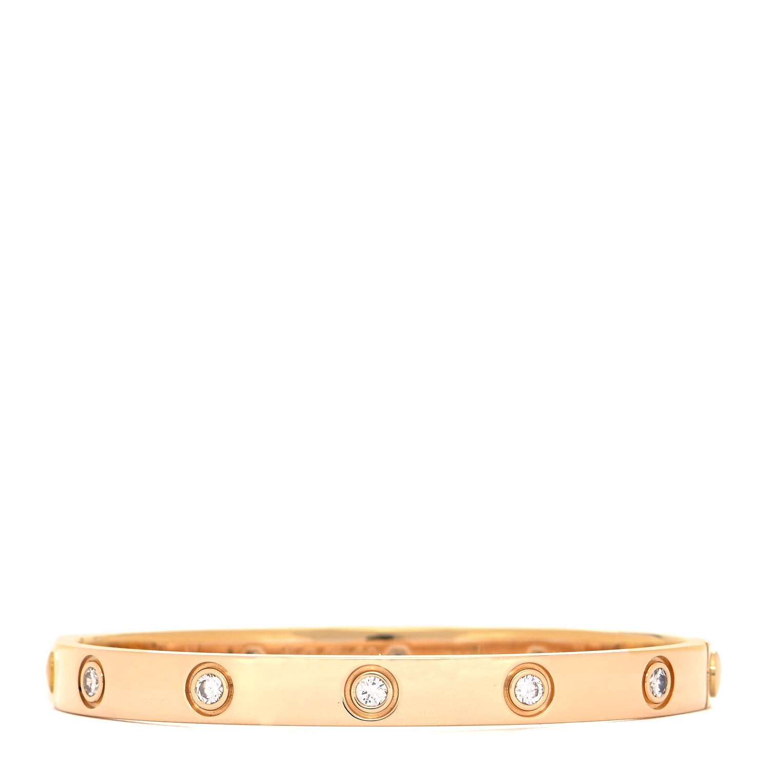 Cartier 18K Yellow Gold 10 Diamond LOVE Bracelet 17 1 of 5