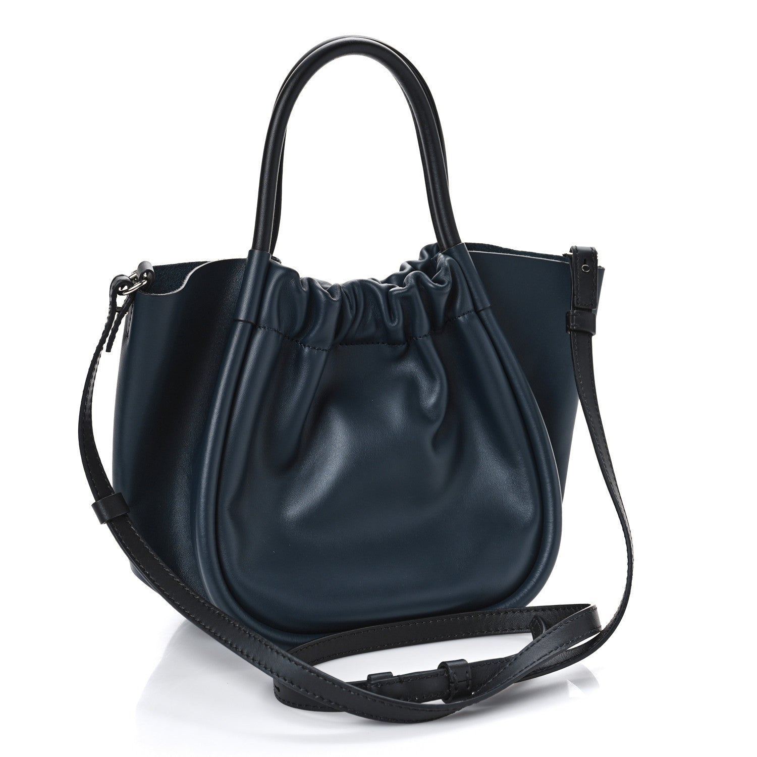 Proenza Schouler Calfskin Small Ruched Tote Navy 3 of 9