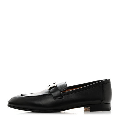 Hermes Goatskin Womens Paris Loafers 39 Black 1 of 8