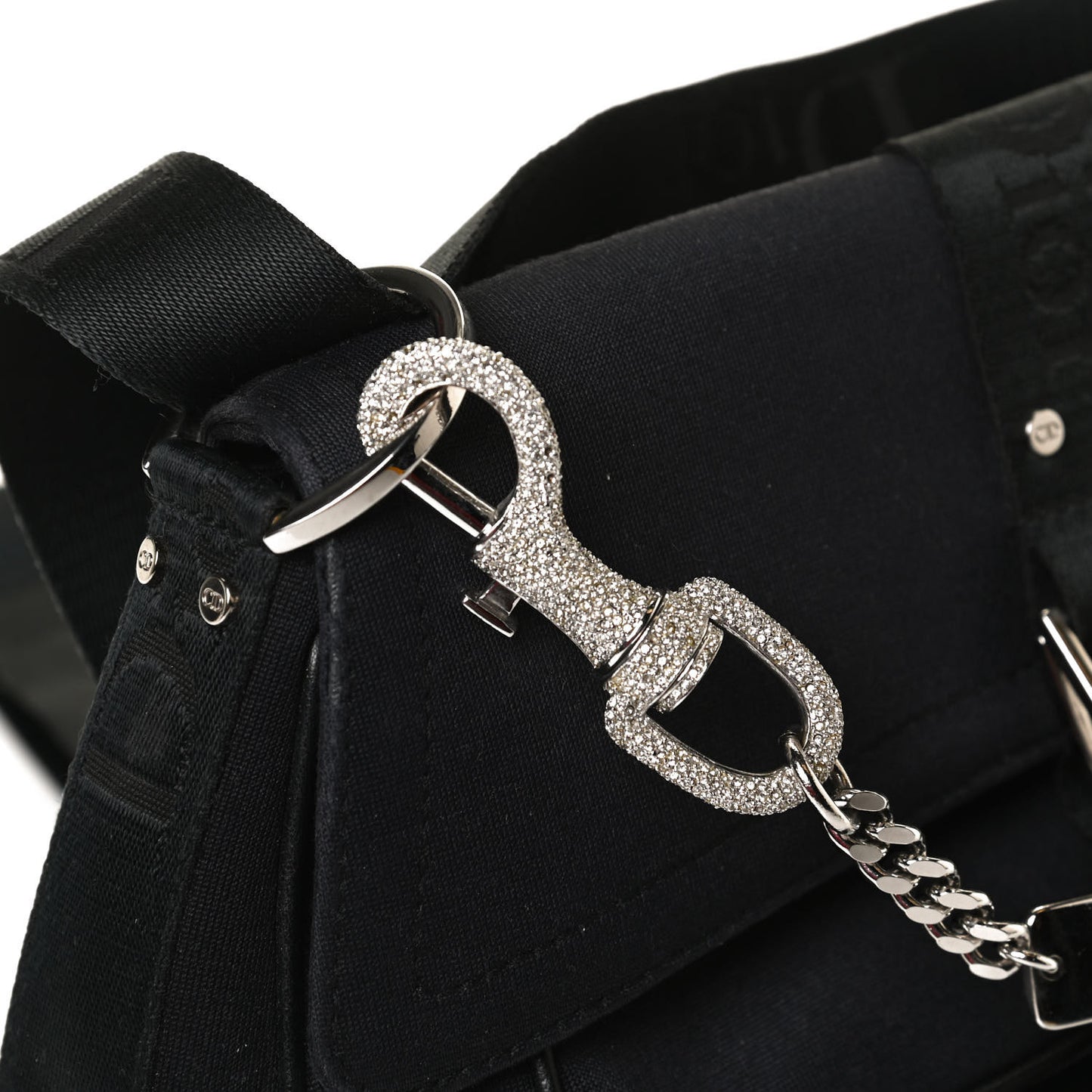 Silk Jersey Crystal Hardcore Clutch Black