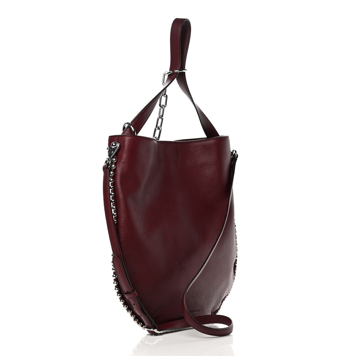 Alexander Wang Pebbled Calfskin Studded Roxy Hobo Burgundy 4 of 12