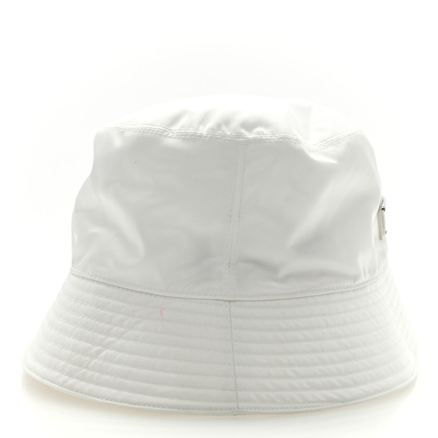 Re-Nylon Metal Triangle Logo Mens Bucket Hat XL White