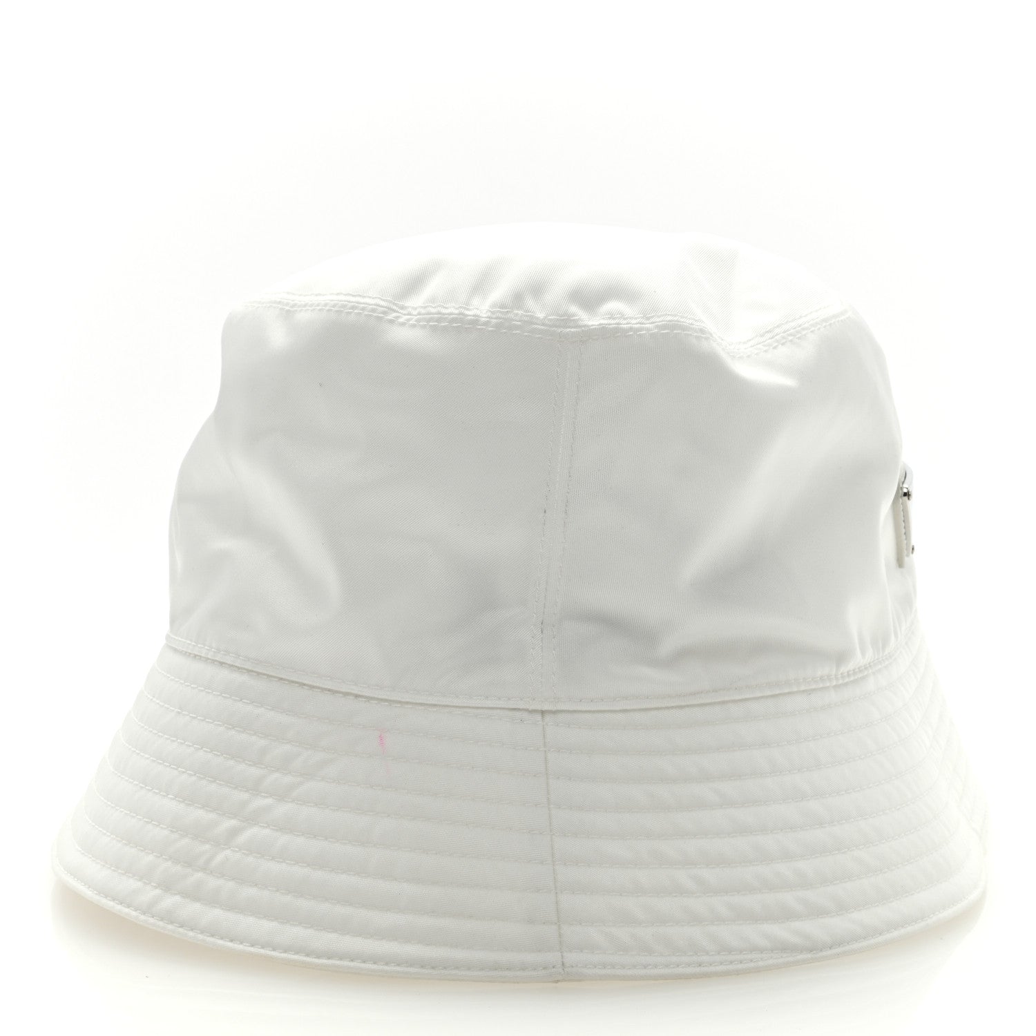 Prada Re-Nylon Metal Triangle Logo Mens Bucket Hat XL White 7 of 8