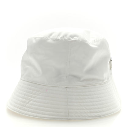 Prada Re-Nylon Metal Triangle Logo Mens Bucket Hat XL White 7 of 8