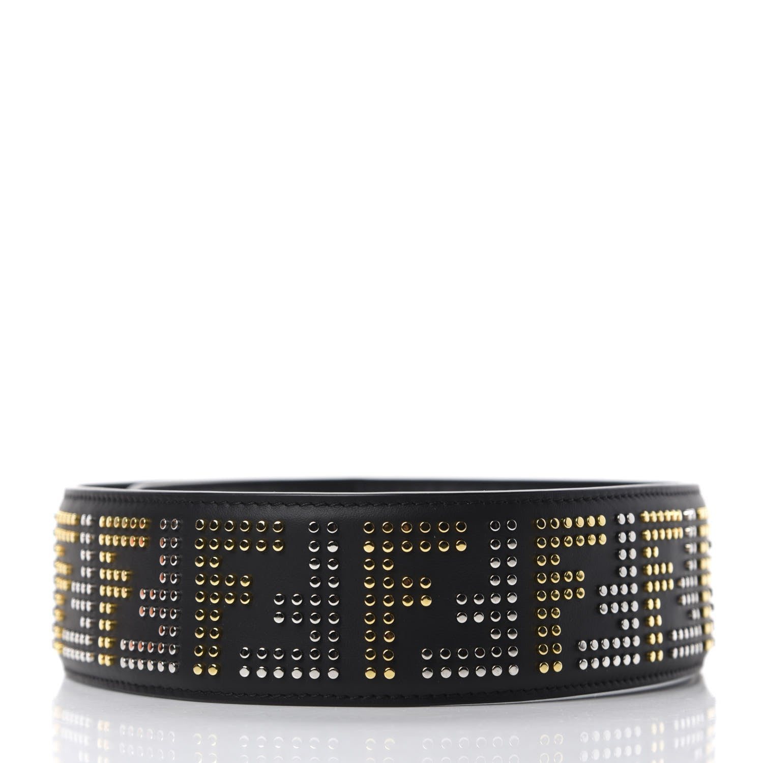 Fendi Calfskin F is FF Studded Strap Black 2 of 4