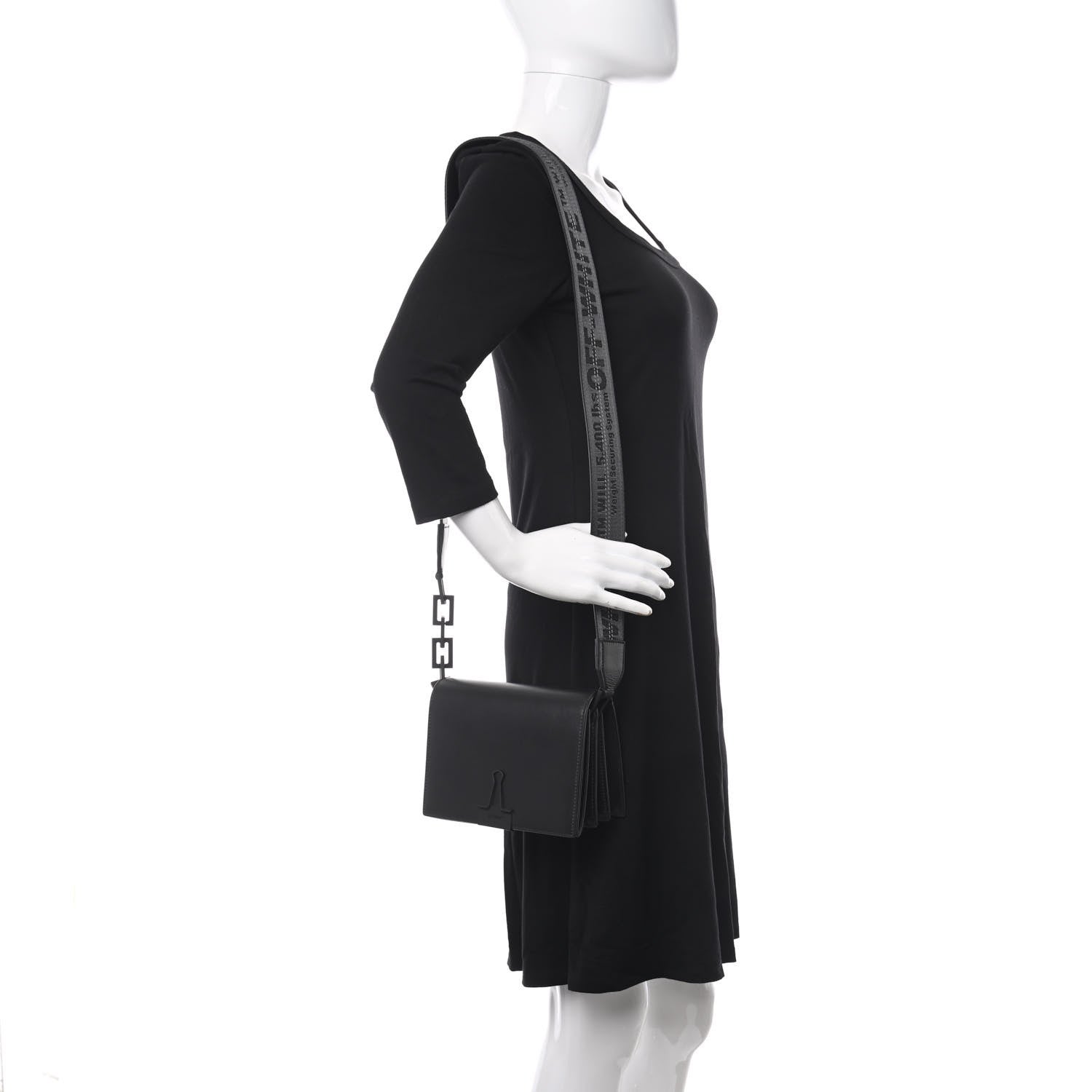 Off-White Calfskin Binder Clip Bag So Black 2 of 10