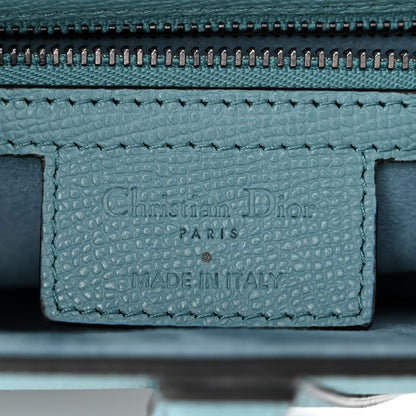 Christian Dior Grained Calfskin Saddle Bag Azure Blue 6 of 10