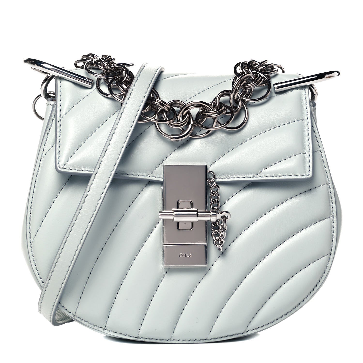 Chloe Calfskin Quilted Mini Drew Bijou Shoulder Bag Airy Grey 1 of 9