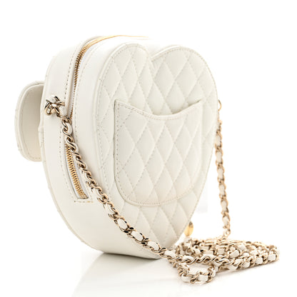 Chanel Lambskin Quilted CC In Love Heart Bag White 3 of 11