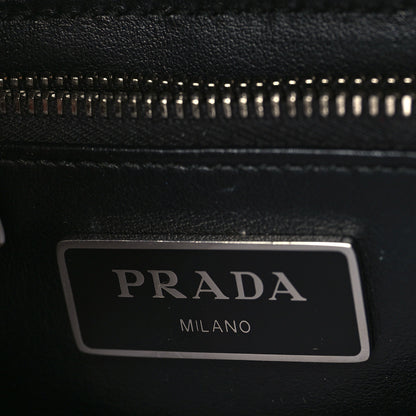 Prada Re-Nylon Spazzolato Double Pocket Buckle Shoulder Bag Black 6 of 9