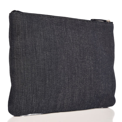 Chanel Denim Medium Deauville Pouch Dark Blue 3 of 7